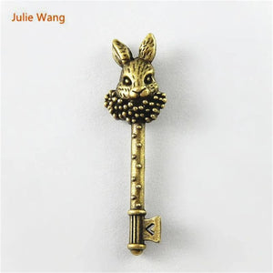 10PCS Key Shape Charms Antique Bronze Plated Pendant Jewelry Accessory