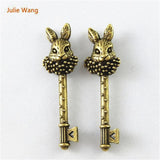 10PCS Key Shape Charms Antique Bronze Plated Pendant Jewelry Accessory