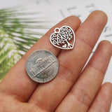 40pcs Antique Silver Heart Love Tree Charms Pendant for DIY Necklace