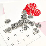 40pcs Antique Silver Heart Love Tree Charms Pendant for DIY Necklace