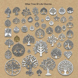 40pcs Antique Silver Heart Love Tree Charms Pendant for DIY Necklace
