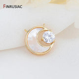 DIY Moon Pendant, Gold Plated Zircon Shell, Jewelry Making