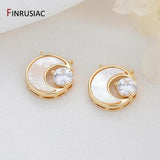 DIY Moon Pendant, Gold Plated Zircon Shell, Jewelry Making