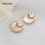 DIY Moon Pendant, Gold Plated Zircon Shell, Jewelry Making