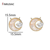 DIY Moon Pendant, Gold Plated Zircon Shell, Jewelry Making