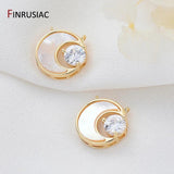 DIY Moon Pendant, Gold Plated Zircon Shell, Jewelry Making