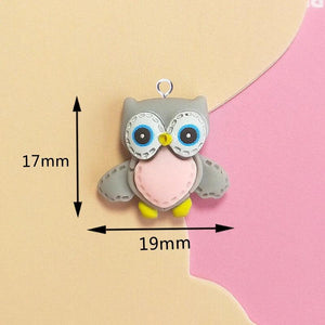 10Pcs Animal Fox Owls Resin Charms Pendant Earring DIY Jewelry
