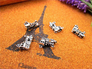 10pcs Antique Tibetan Silver Small Train Charms Pendant 20x11x5mm