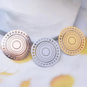 6pcs 28mm Thin Round Charms Rhodium plated Brass Jewelry Accessories