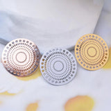 6pcs 28mm Thin Round Charms Rhodium plated Brass Jewelry Accessories