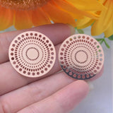 6pcs 28mm Thin Round Charms Rhodium plated Brass Jewelry Accessories