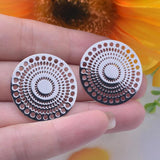 6pcs 28mm Thin Round Charms Rhodium plated Brass Jewelry Accessories