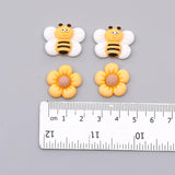10pcs Bee Flowers Resin Charms for Earring Keychain Jewelry Making