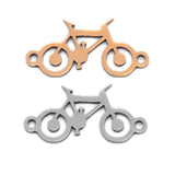 Classic Bicycle Gold/Steel Choker Pendant Necklace Engagement Jewelry