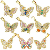 18K Gold Plated CZ Butterfly Charms DIY Christmas Jewelry