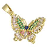 18K Gold Plated CZ Butterfly Charms DIY Christmas Jewelry