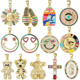 18K Gold Plated CZ Butterfly Charms DIY Christmas Jewelry