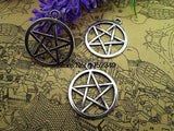 20pcs Pentagram Charms Tibetan Silver Tone Pendants 20x25mm