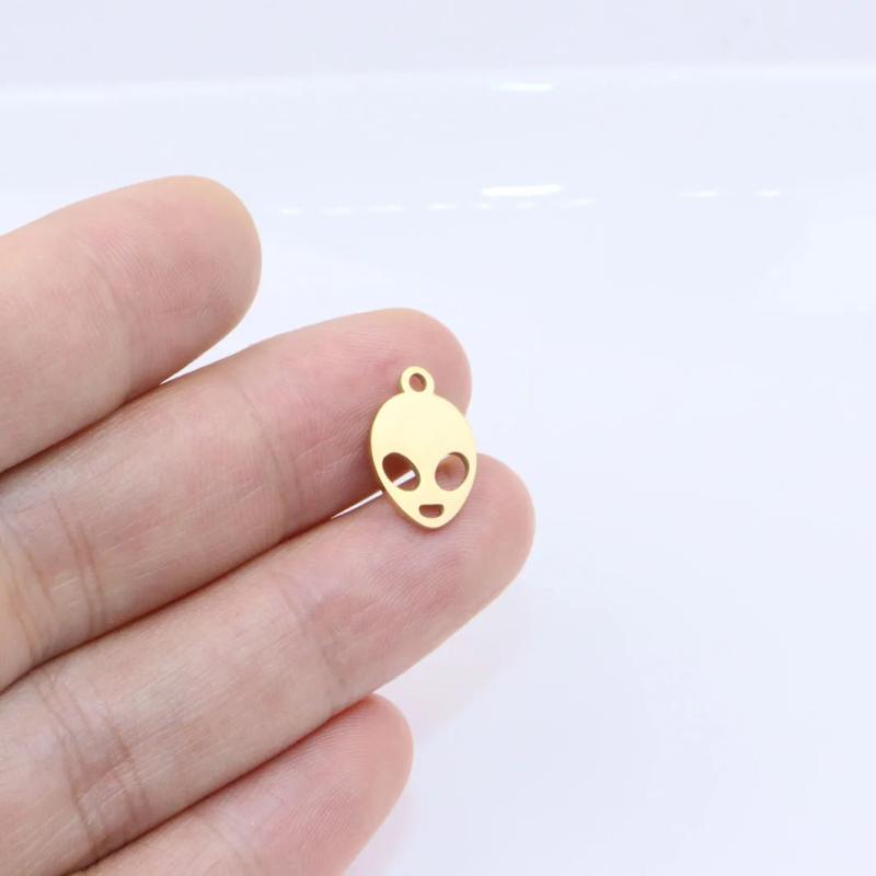 10x 10*12mm Stainless Steel High Polish Head Charms Pendant