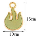 20pcs Enamel Flame Fire Pendants Charms for DIY Jewelry Making
