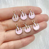 20pcs Enamel Flame Fire Pendants Charms for DIY Jewelry Making
