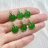 20pcs Enamel Flame Fire Pendants Charms for DIY Jewelry Making
