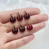 20pcs Enamel Flame Fire Pendants Charms for DIY Jewelry Making