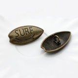 Zinc Alloy Surfboard Shape Buttons Bronze Charms 3pcs/lot