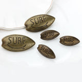 Zinc Alloy Surfboard Shape Buttons Bronze Charms 3pcs/lot