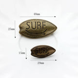 Zinc Alloy Surfboard Shape Buttons Bronze Charms 3pcs/lot