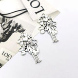 6pcs/Lots Antique Silver Wedding Heart Charms Pendant