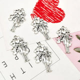 6pcs/Lots Antique Silver Wedding Heart Charms Pendant