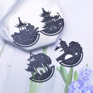 6pcs Brass Building Charms DIY Jewelry Making Pendant