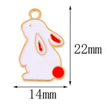 20Pcs Enamel Rabbit Pendant Charms for Jewelry Making DIY