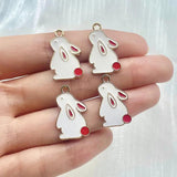 20Pcs Enamel Rabbit Pendant Charms for Jewelry Making DIY