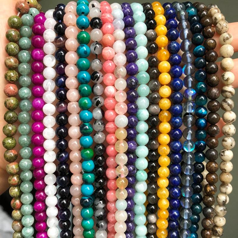 Natural Stone Round Spacer Beads for Jewelry Making DIY Bracelet