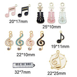 12PCS Enamel Charms Mixed Musical Instrument Note Guitar Pendant