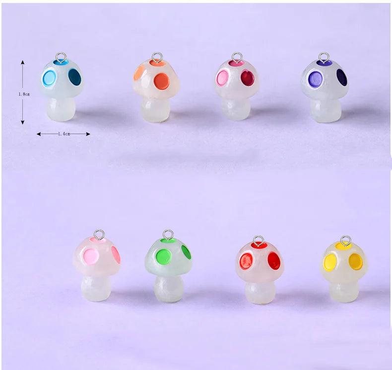 Luminous Mushroom Resin Charms Easter Crafts DIY Earring Bracelet Pendant