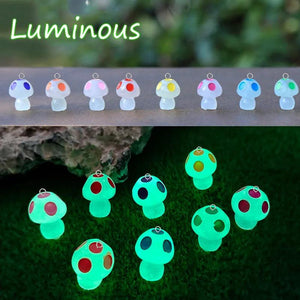 Luminous Mushroom Resin Charms Easter Crafts DIY Earring Bracelet Pendant