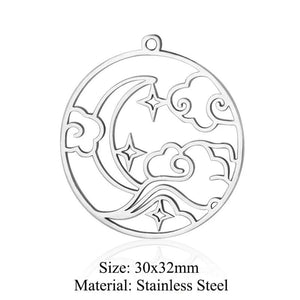 5pcs Stainless Steel Crescent DIY Charms Necklace Pendant Never Fade