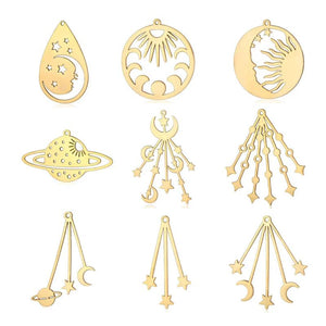 5pcs Stainless Steel Crescent DIY Charms Necklace Pendant Never Fade