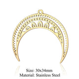 5pcs Stainless Steel Crescent DIY Charms Necklace Pendant Never Fade