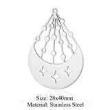 5pcs Stainless Steel Crescent DIY Charms Necklace Pendant Never Fade