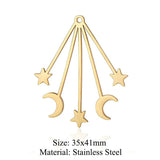 5pcs Stainless Steel Crescent DIY Charms Necklace Pendant Never Fade