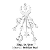 5pcs Stainless Steel Crescent DIY Charms Necklace Pendant Never Fade