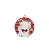 10pcs Chinese Fortune Wish Cat Good Luck Charms DIY Jewelry Making Pendant