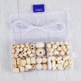 190Pcs Natural Wooden Beads for Jewelry Making DIY Bracelet Necklace