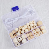 190Pcs Natural Wooden Beads for Jewelry Making DIY Bracelet Necklace