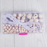 190Pcs Natural Wooden Beads for Jewelry Making DIY Bracelet Necklace
