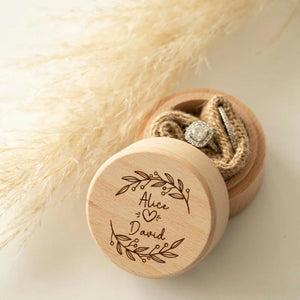 Personalized Wedding Ring Bearer Box Wood Holder